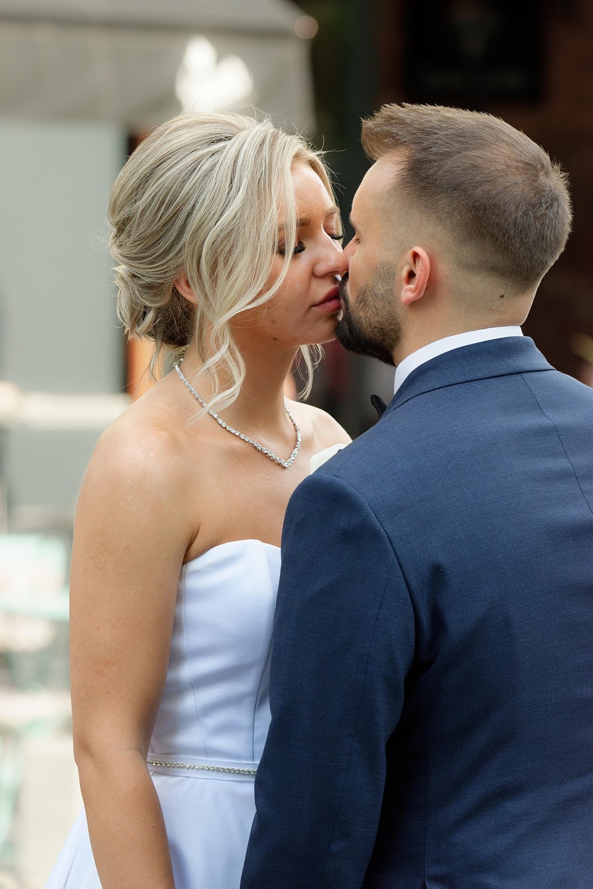 couple, young people, lovers, marriage, kissing, outdoor, people, happiness, love